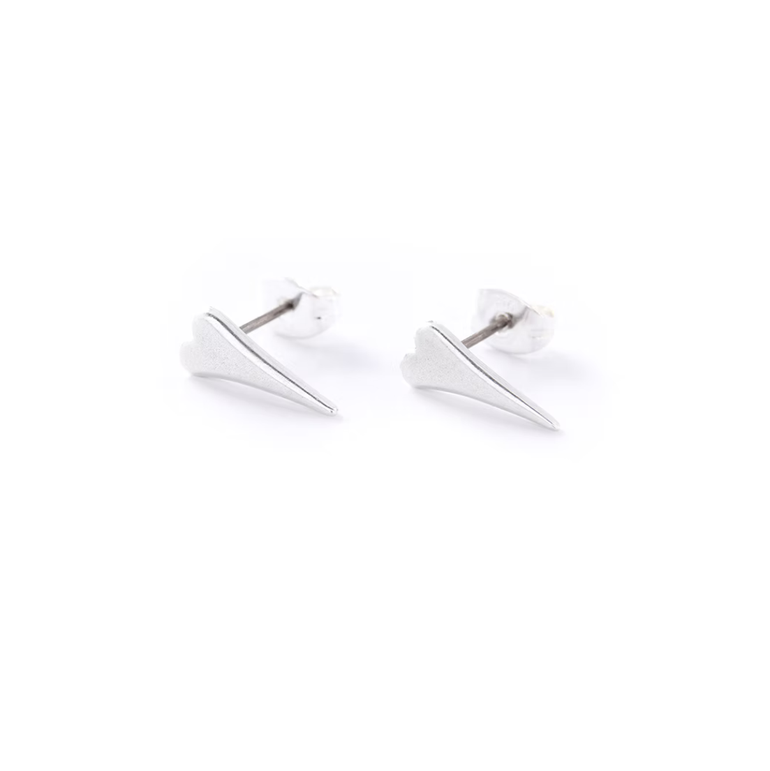 Elongated heart stud earrings