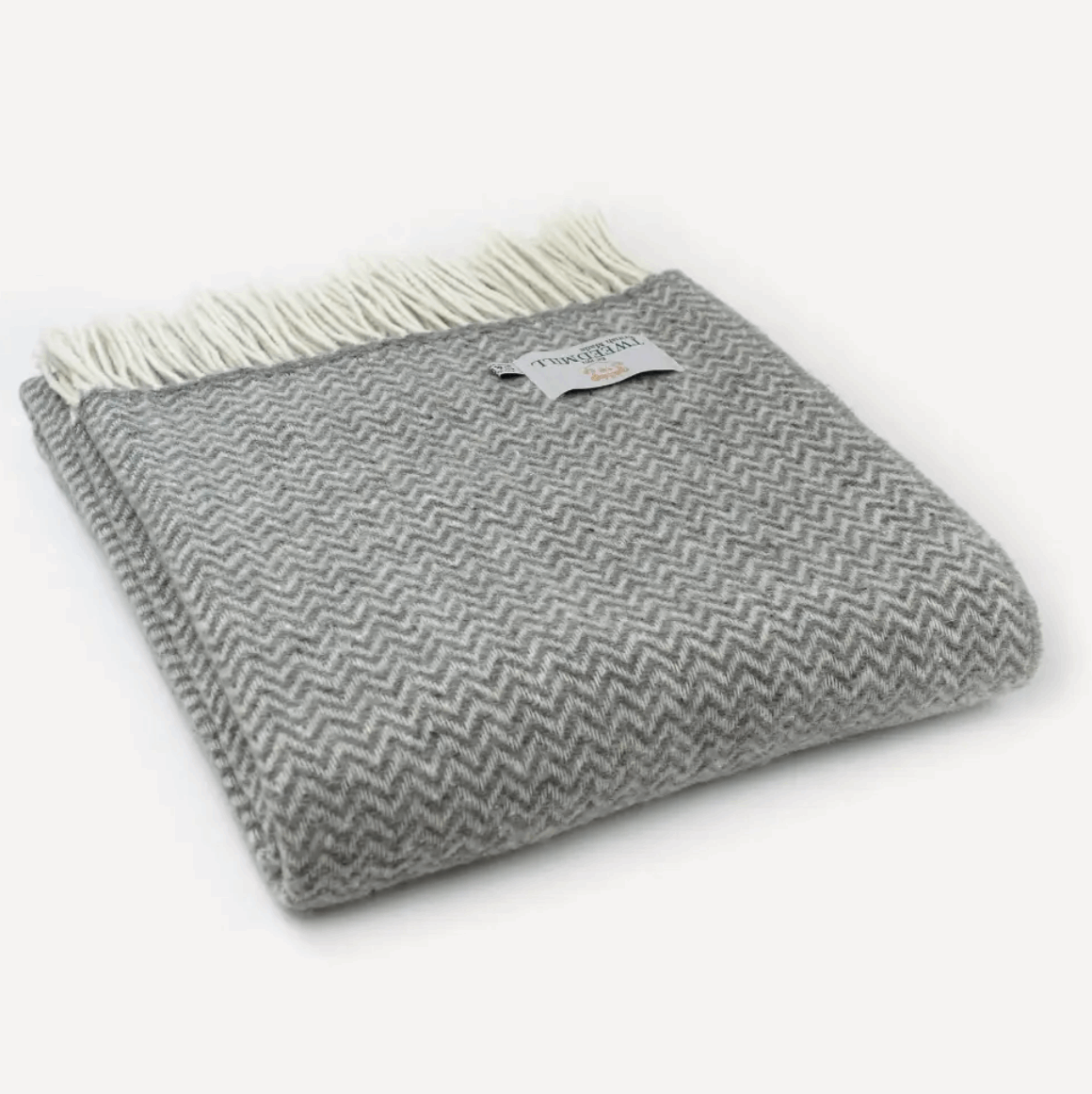 Grey spiked wave pure new wool throw