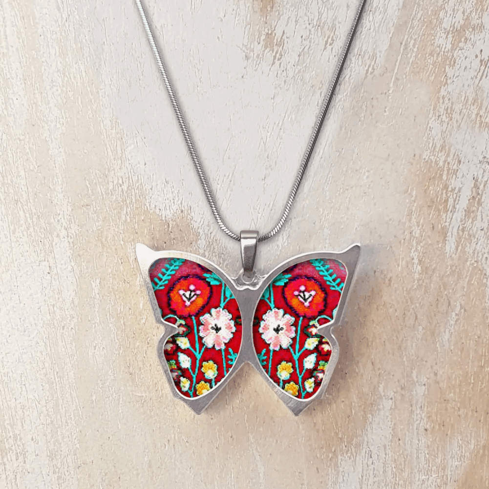 Red butterfly necklace