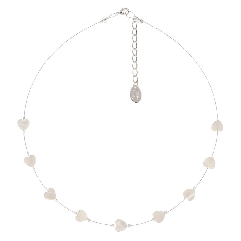 Shell heart spaced necklace