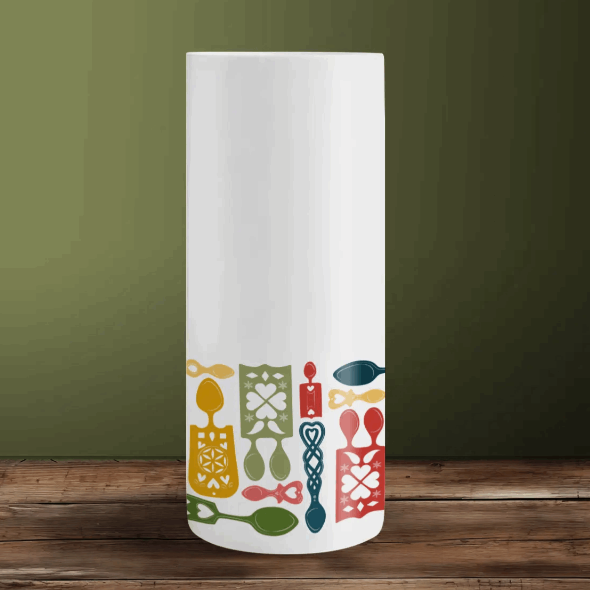 Tall lovespoon vase