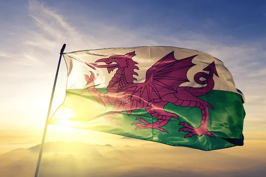 Welsh flag in the sunshine
