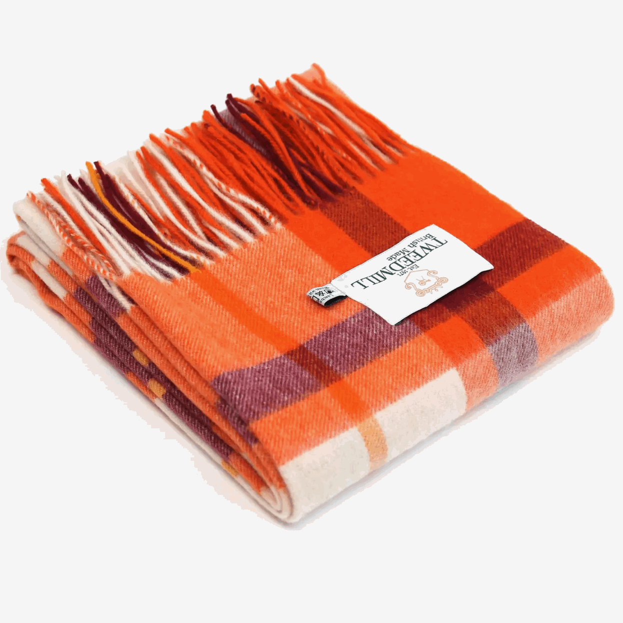 Autumn check lambswool scarf