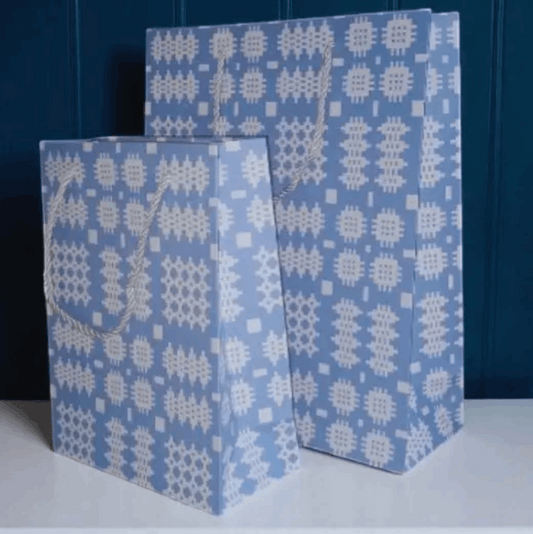 Blue Welsh tapestry gift bags 