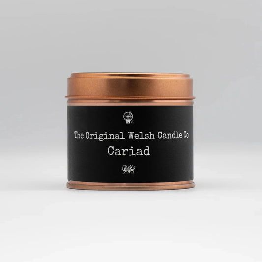 Cariad tin candle