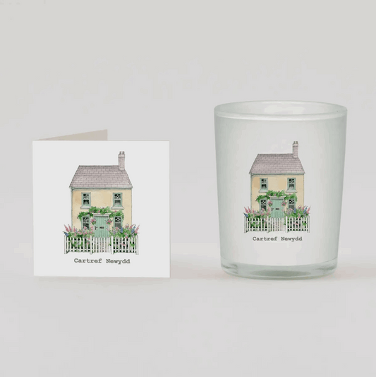 Cartref newydd candle and card