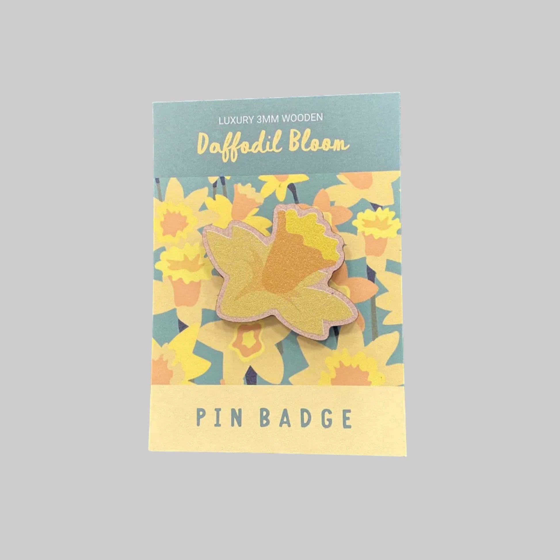 Daffodil bloom pin badge