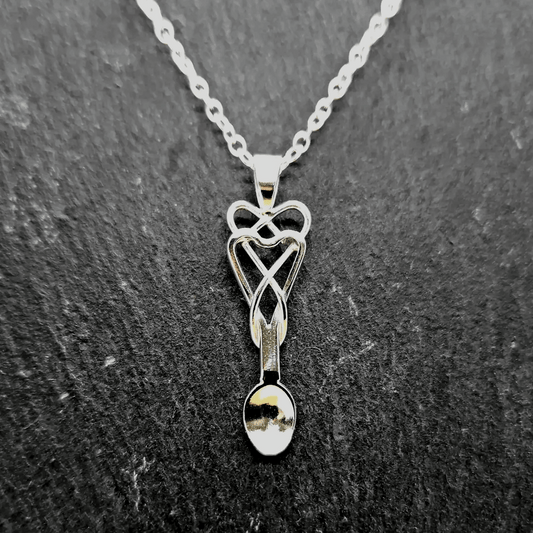 Double heart lovespoon necklace