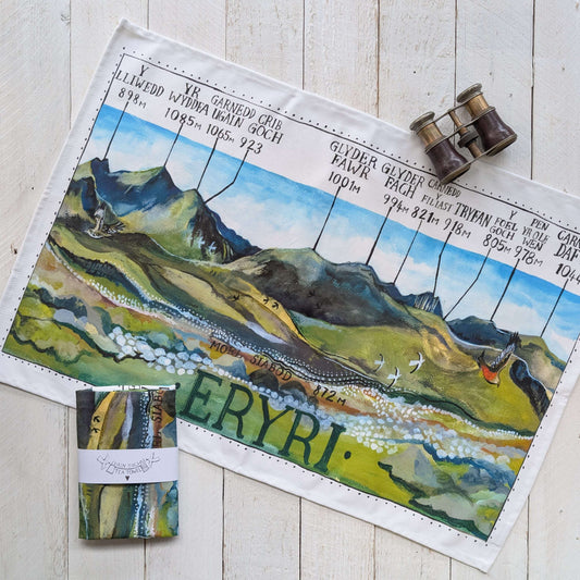 Eryri heights tea towel
