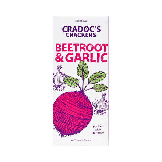 Cradoc’s crackers  Beetroot and garlic