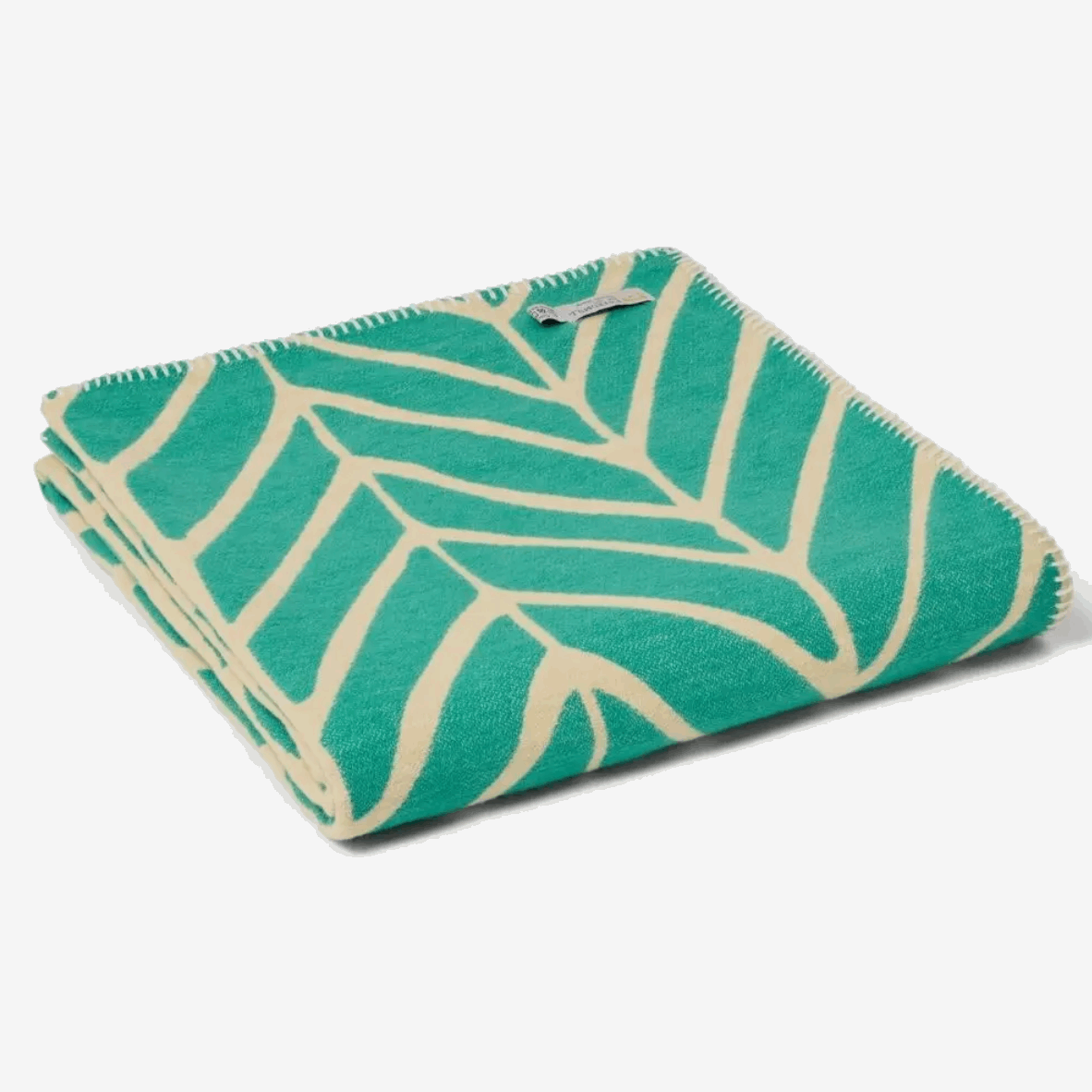 Jade and cream cotton throw
