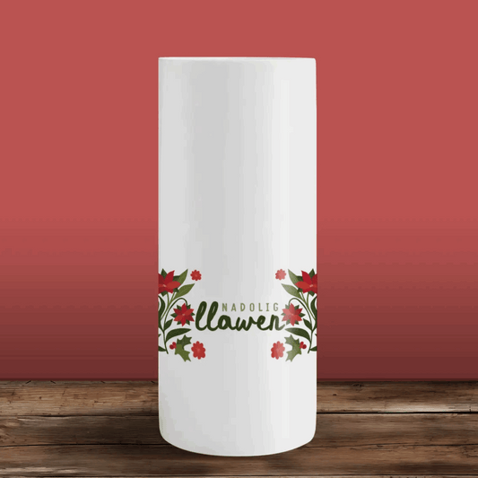 Nadolig Llawen poinsettia vase