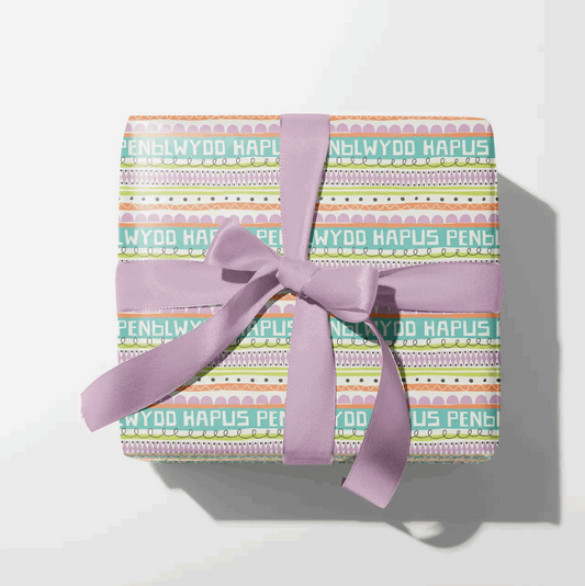 Pastel penblwydd hapus wrapping paper