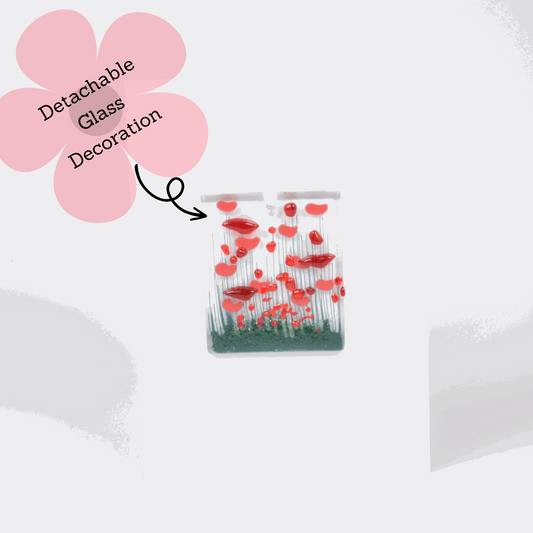 Poppy Fused Glass Hanging Token Card|Gifts of Wales