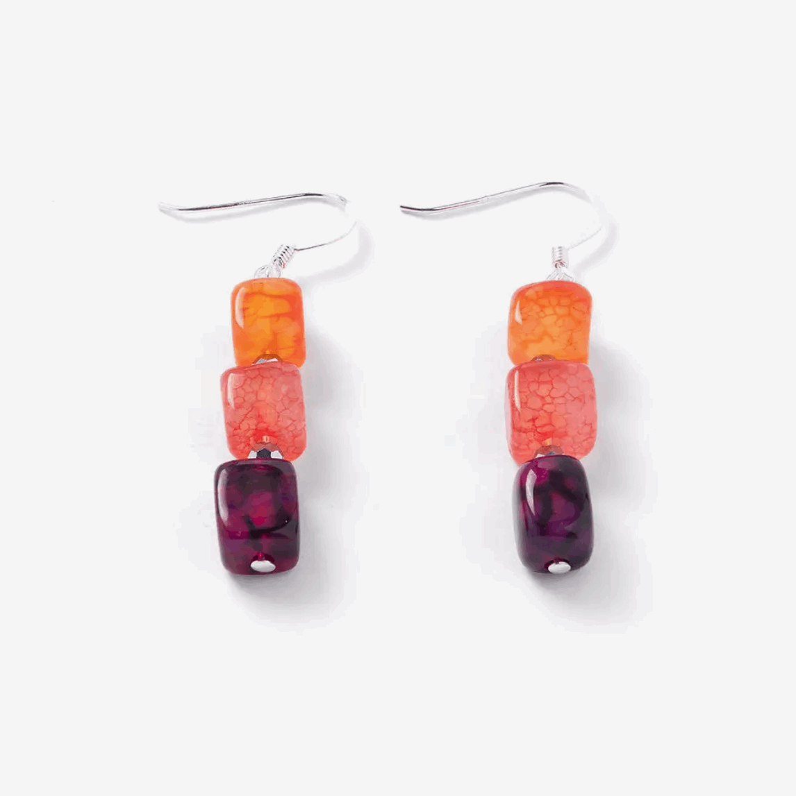 Rainbow agate warm earrings