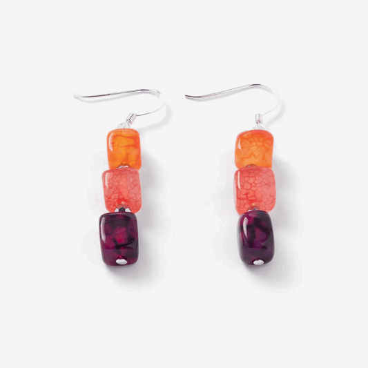 Rainbow agate warm earrings