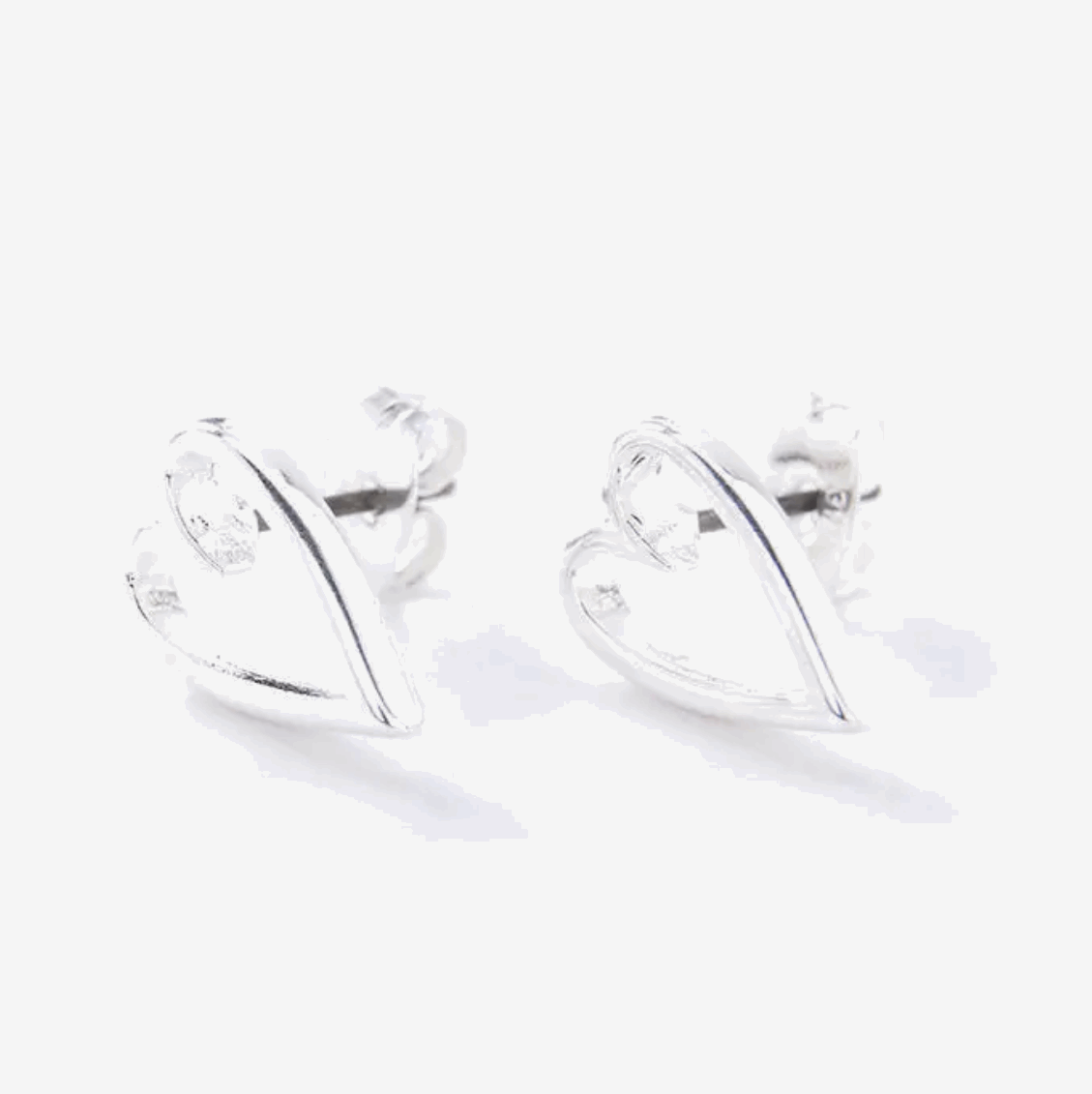 Silver open heart earrings