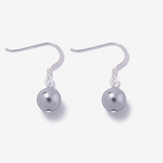 Silver pearl drop earrings