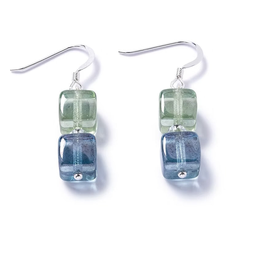 Symphony glass bead earrings In ocean