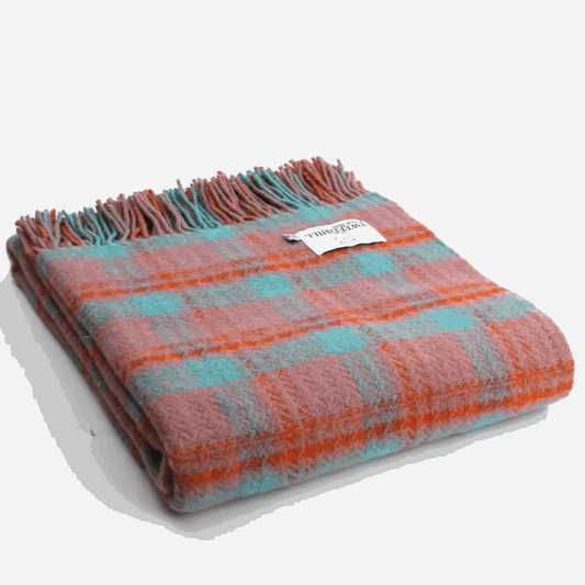 Trio check Glas pure new wool throw