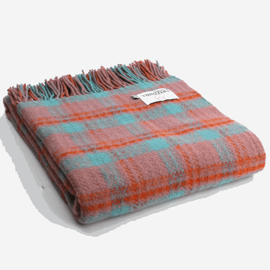 Trio check Hefen pure new wool throw