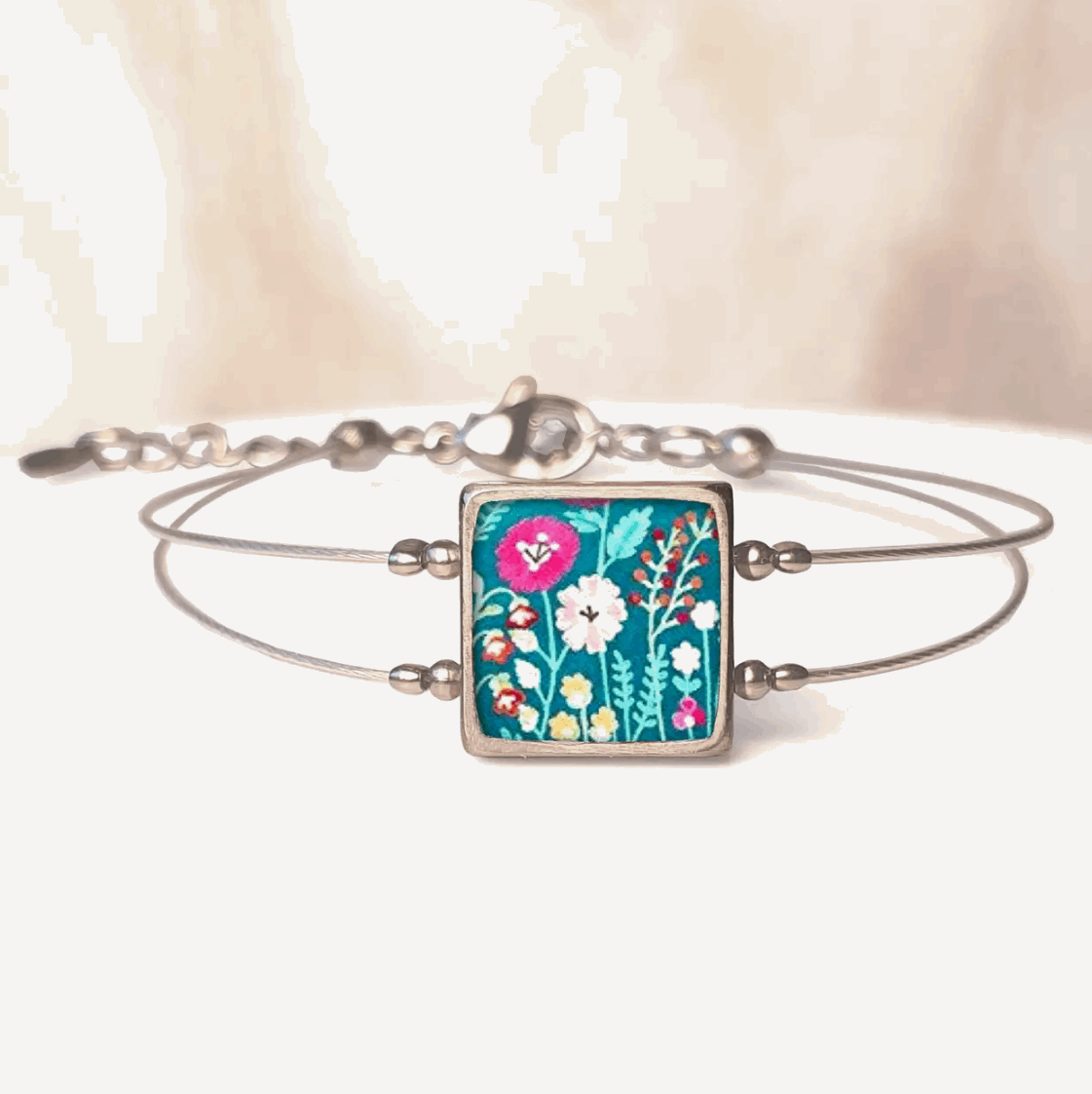 Turquoise floral bracelet