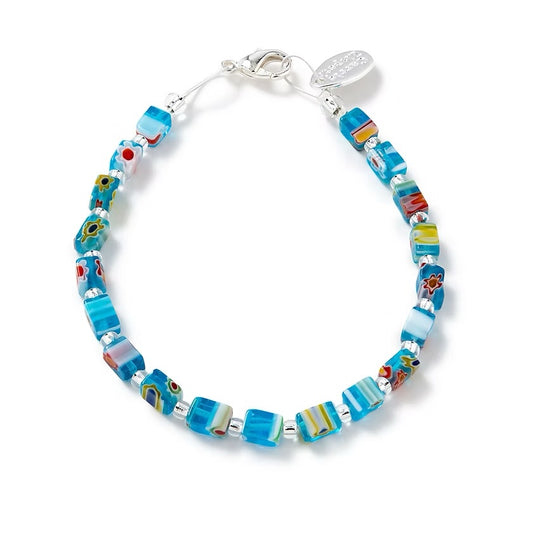 Turquoise millefiori bracelet