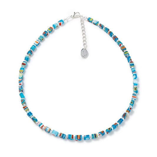 Turquoise millefiori necklace