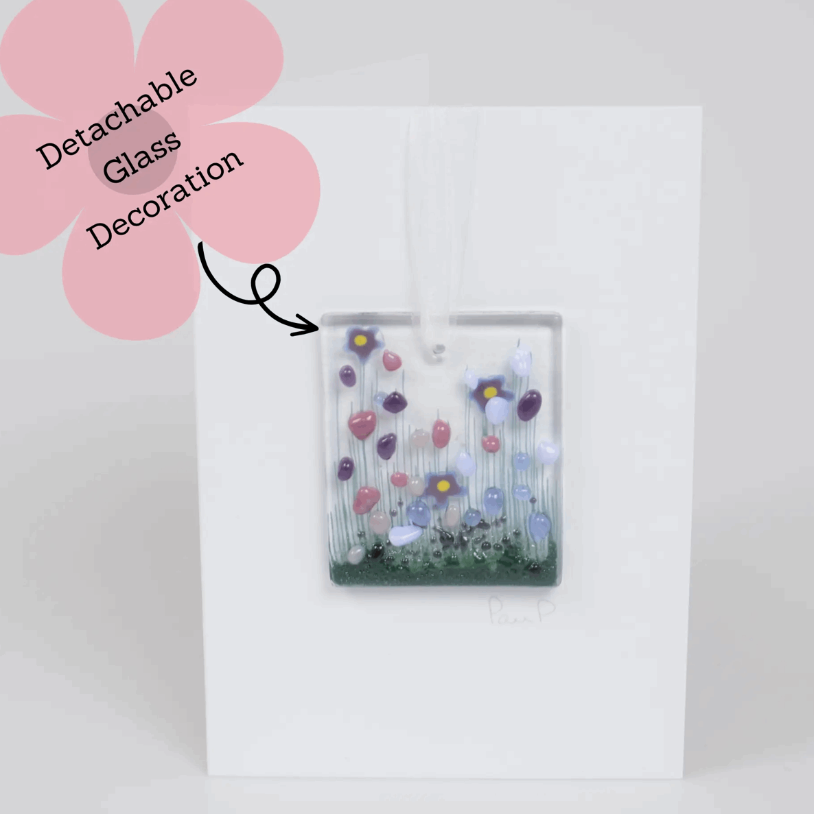 Violet hanging glass token card