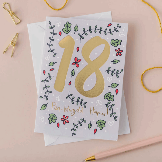Welsh 18th birthday card 
