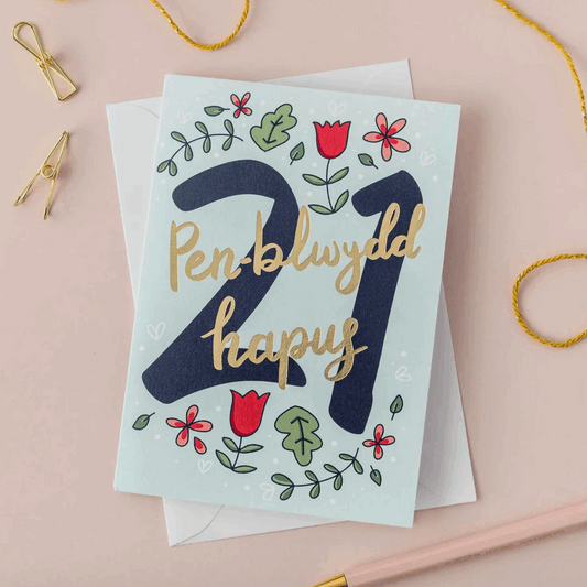 Welsh 21st birthday card