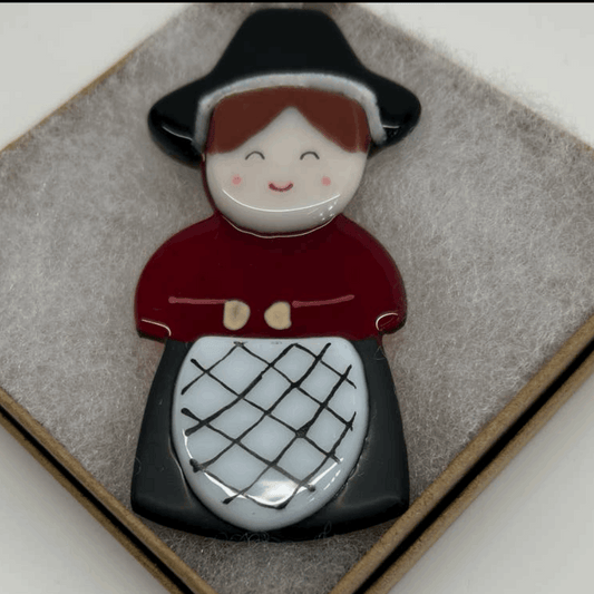 Welsh lady hanging glass decoration 