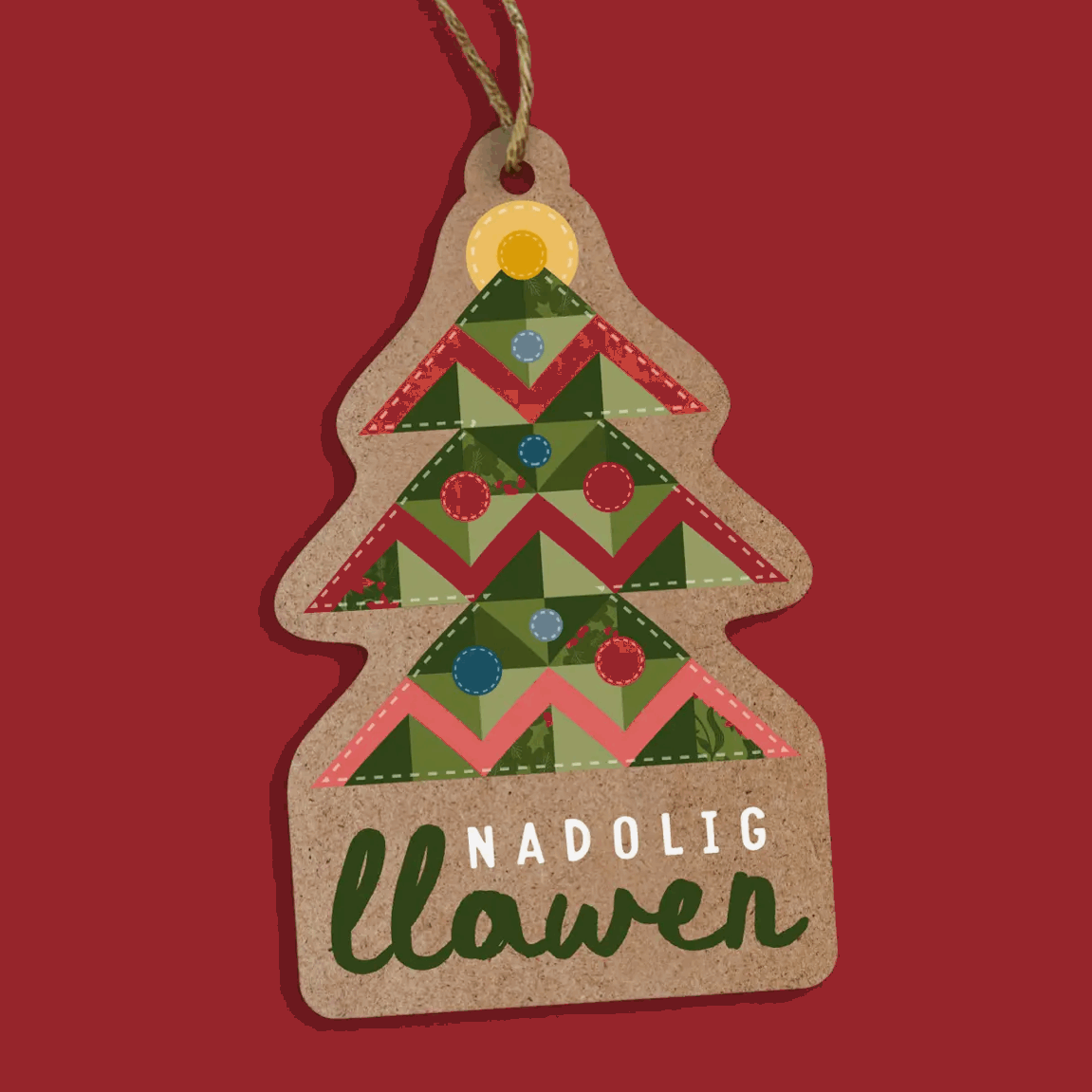 Welsh quilted tree hanging decoration