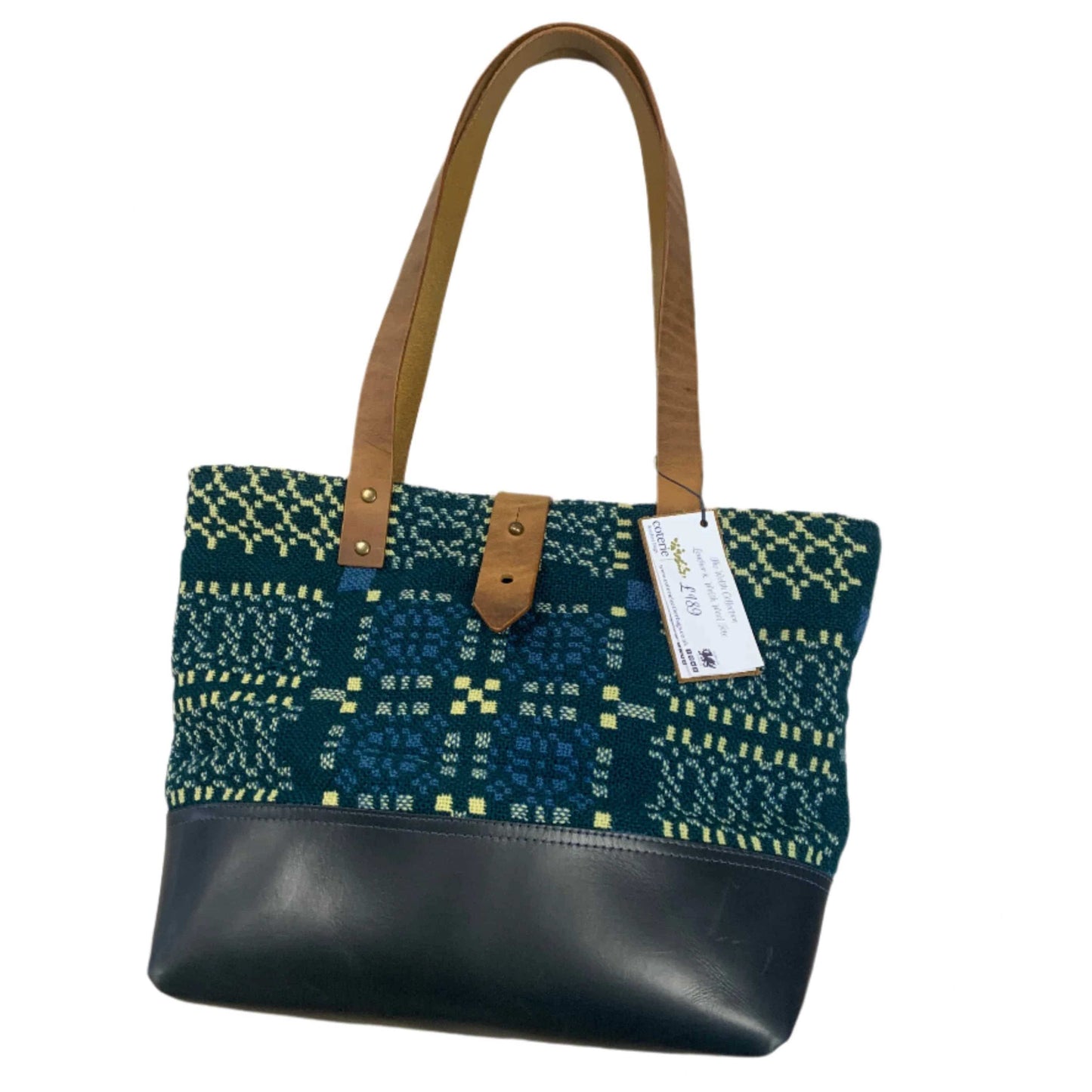 Welsh tapestry and leather handbag