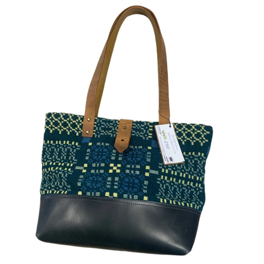 Welsh tapestry and leather handbag
