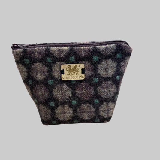 Welsh tapestry make up bags purple
