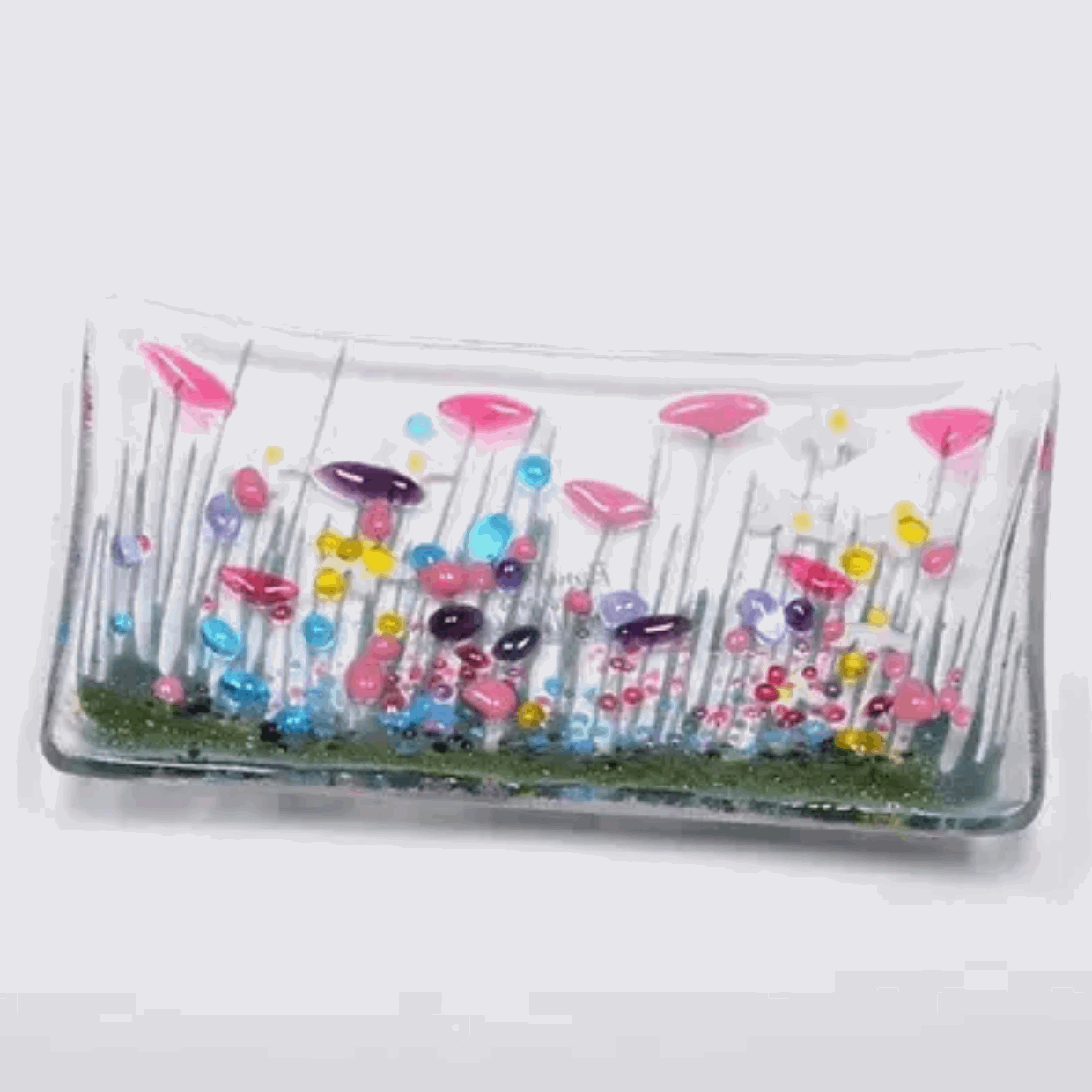 Wildflower small glass dish